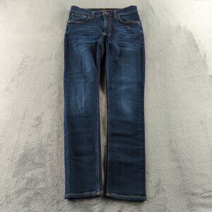 Nudie Jeans Lean Dean* Mens 30x30 Blue Dark Wash Slim Denim Pants Comfort Preppy